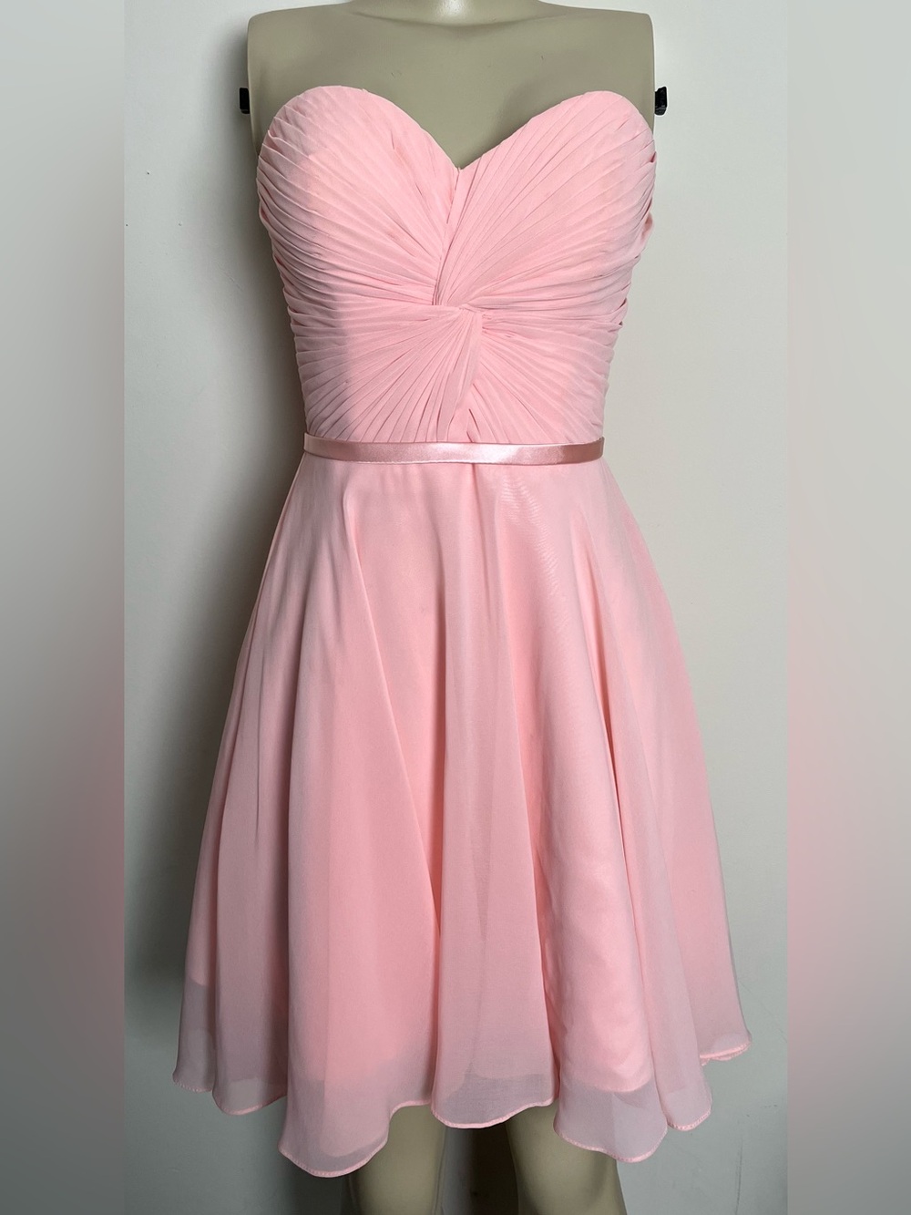 Cinderella Strapless Sweetheart Light Pink Chiffon Dress